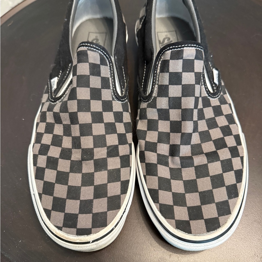 Vans Classic Black and Gray Checkered Sneakers